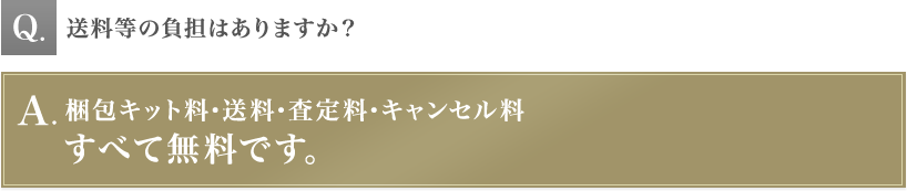 送料等の負担はありますか？